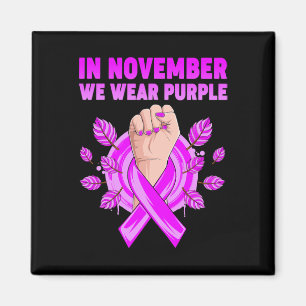November We Wear Purple Alzheimerheimer Awareness Magnet