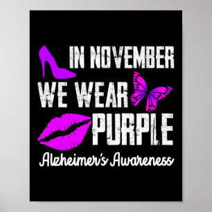 November We Wear Purple Alzheimerheimer´s Awarenes Poster