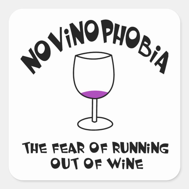 Novinophobia Empty Glass Square Sticker (Front)
