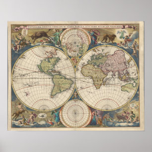 Novissima Totius Terrarum Orbis Tabula Poster