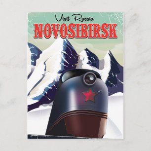 novosibirsk locomotive travel poster postcard