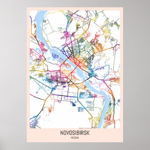 Novosibirsk Russia City Map Poster