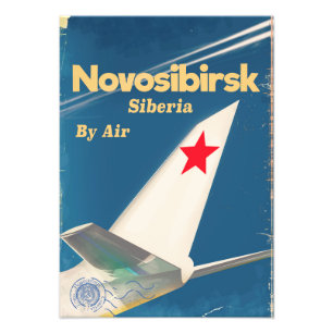 Novosibirsk Siberia soviet union flight poster