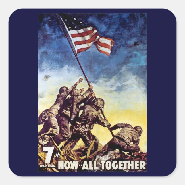 Now All Together ~ Iwo Jima Square Sticker (Front)