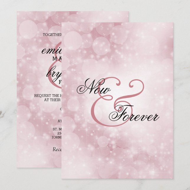 Now and Forever Dusty Rose Wedding Invitation (Front/Back)