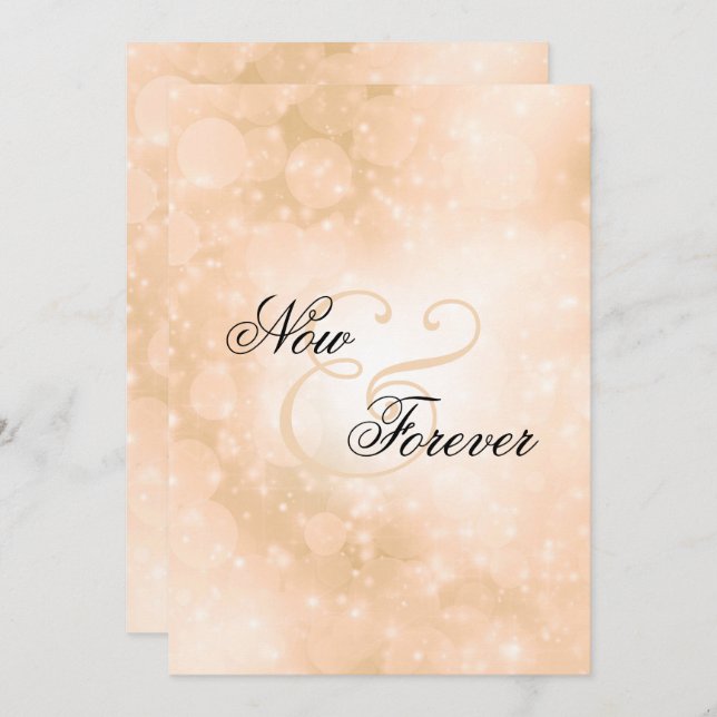 Now and Forever Peach Wedding Invitation (Front/Back)