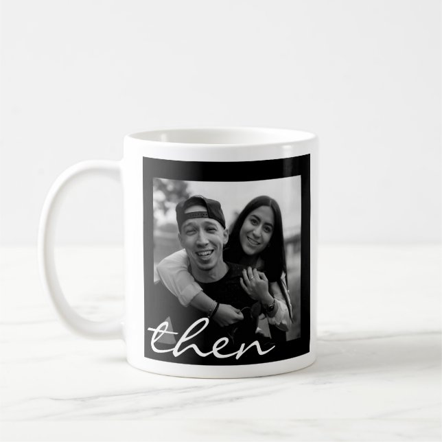 Now and Then Love Story Photo Coffee Mug (Left)