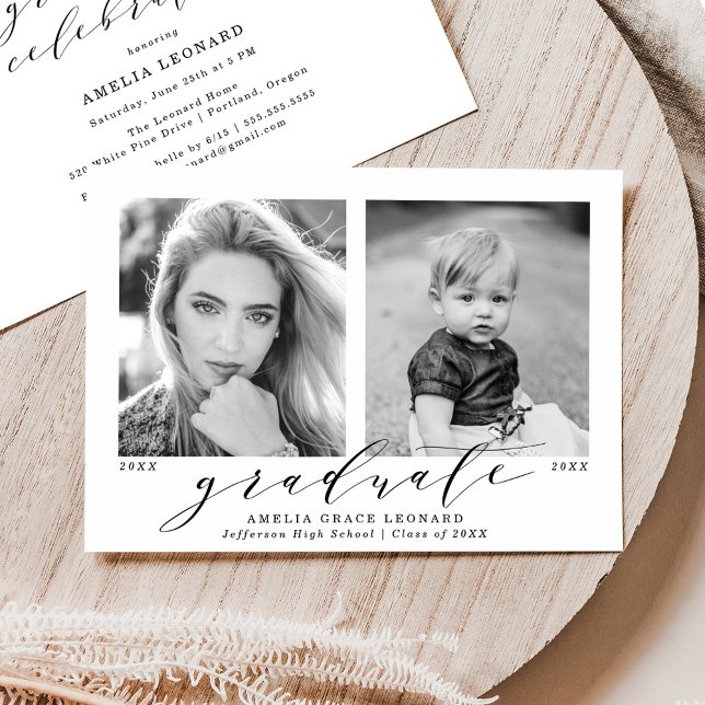 Now and Then Photo Graduation Party Invitation (Creator Uploaded)