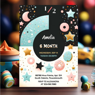 Now Boy Girl 6 Month Half Year Party Half Birthday Invitation