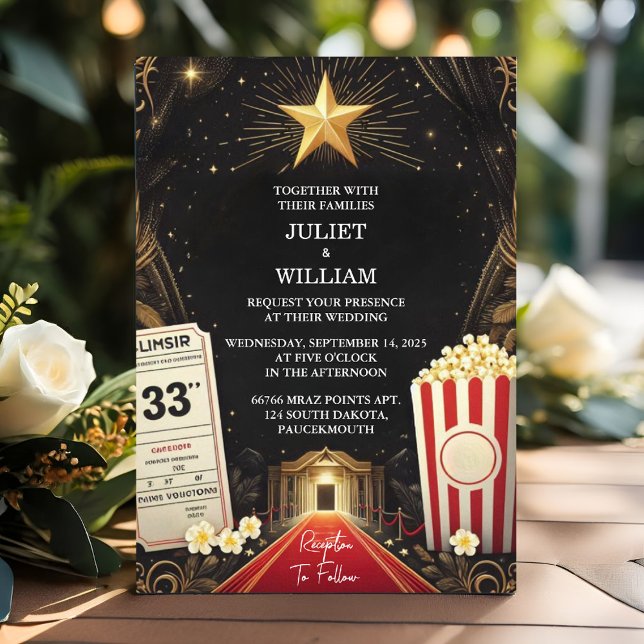 Now Cinema Retro Movie Ticket Most Popular Wedding Invitation (Creator Uploaded)