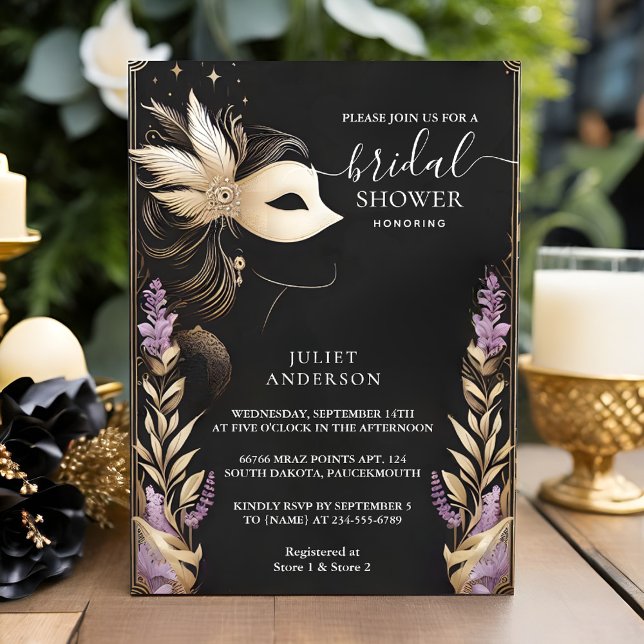 Now Dress Code Prom Masquerade Ball Bridal Shower Invitation (Creator Uploaded)