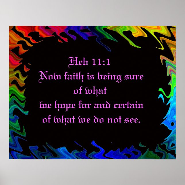 Now faith is being sure poster (Front)