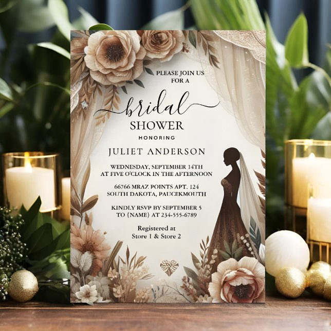 Now Fall Wood Paperie Recycled Paper Bridal Shower Invitation (Creator Uploaded)