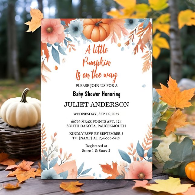 Now Farm Pink Blue Boho Girl Boy Fall Baby Shower Invitation (Creator Uploaded)