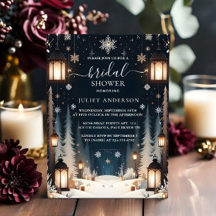 Now Forest Stars Snow Bright Winter Bridal Shower Invitation