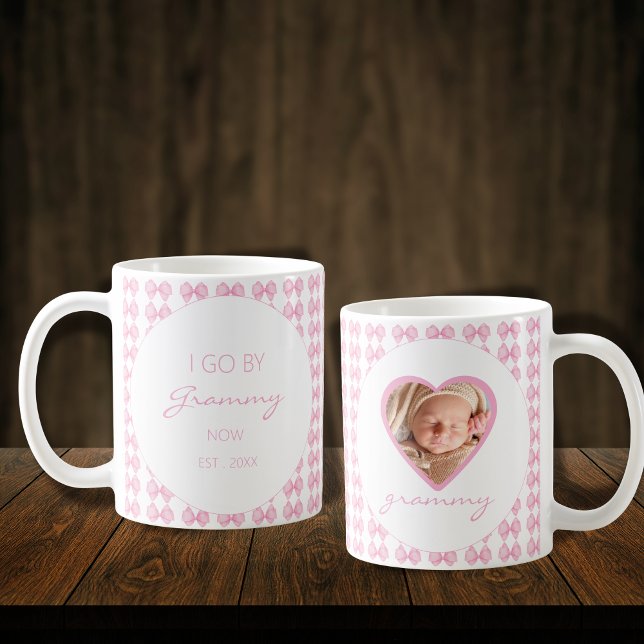 Now Grandma 'I GO BY GRAMMY' custom photo Funny Coffee Mug (Creator Uploaded)