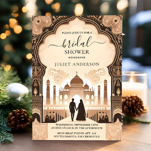 Now Hindi Henna Mehndi Indian Style Bridal Shower Invitation