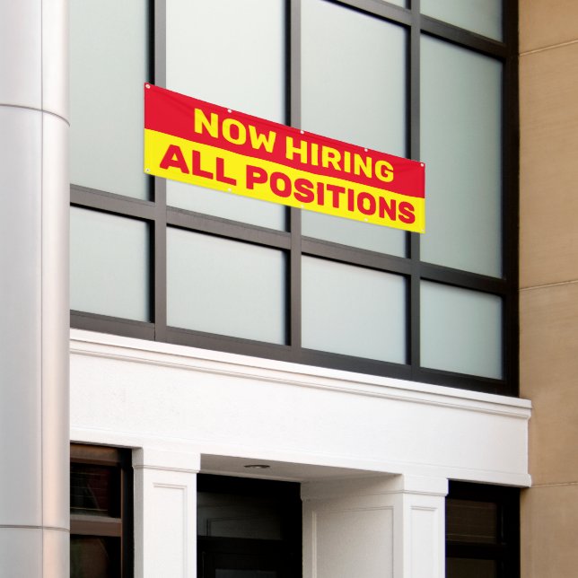 Now Hiring All Positions Help Wanted Business Banner (Outside Building)