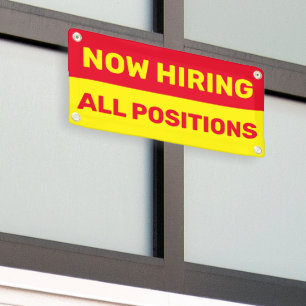 Now Hiring All Positions Help Wanted Business Banner
