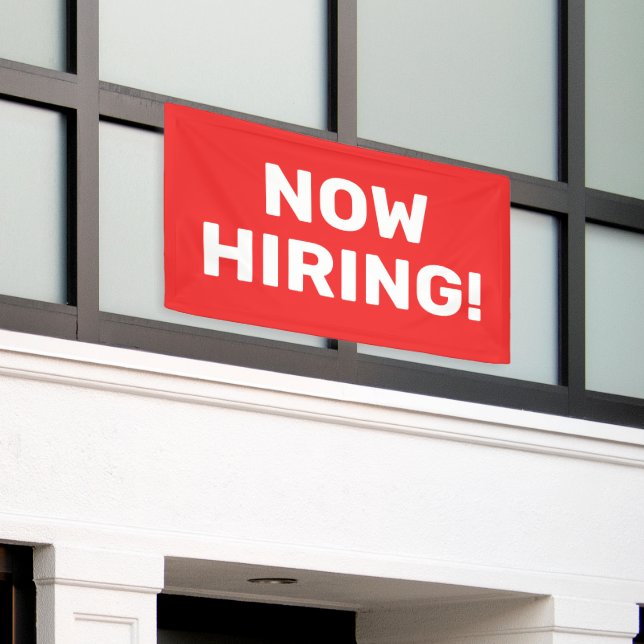 Now Hiring Banner (Outside Building)
