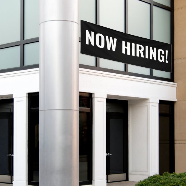 Now Hiring Banner (Outside Building)