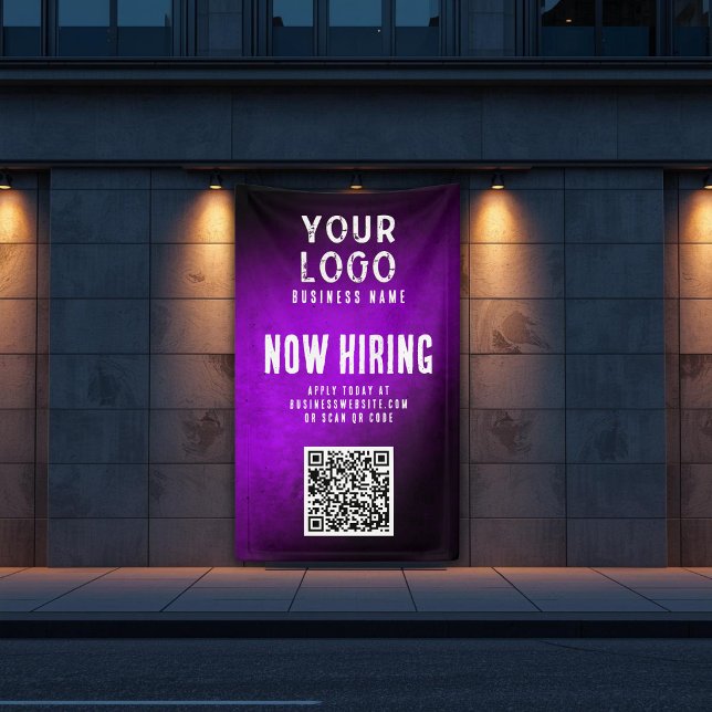 Now Hiring Banner QR Code Purple Grunge Gradient (Creator Uploaded)
