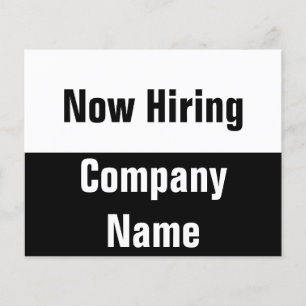 Now Hiring Black and White Business Template Flyer