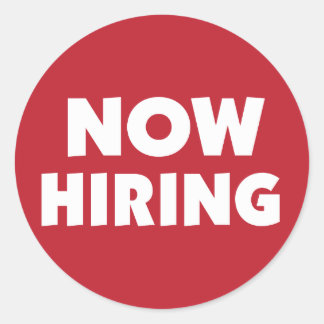 Now Hiring Classic Round Sticker