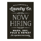 Now Hiring Fun Personalised Laundry Room Print