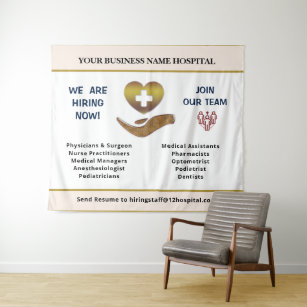 Now Hiring Help Wanted Employee Personalise Sign Tapestry