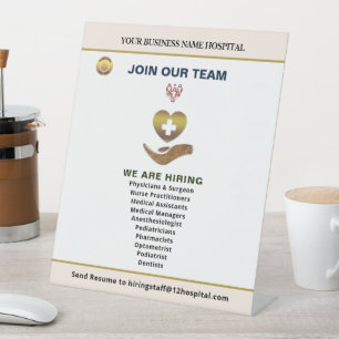 Now Hiring Help Wanted Employees Logo Personalise  Pedestal Sign