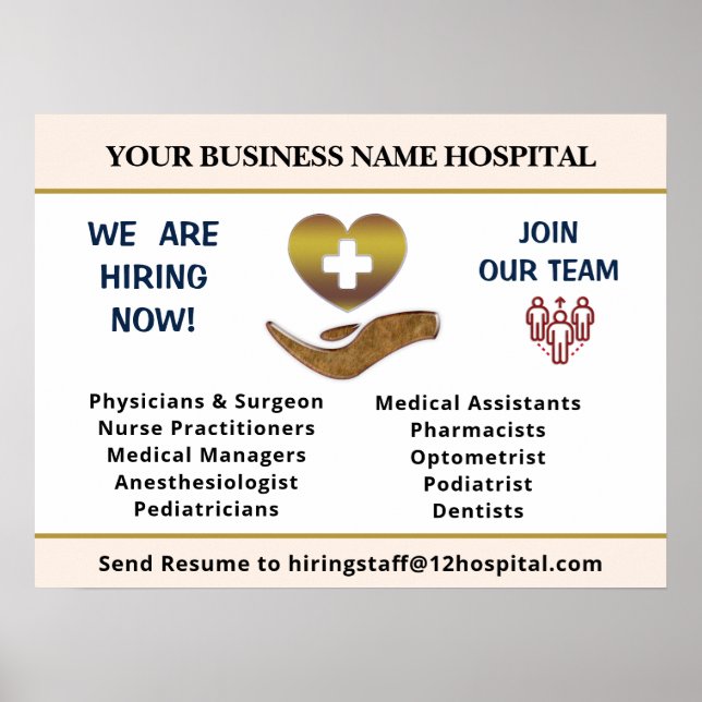 Now Hiring Help Wanted Employees Personalise   Poster (Front)