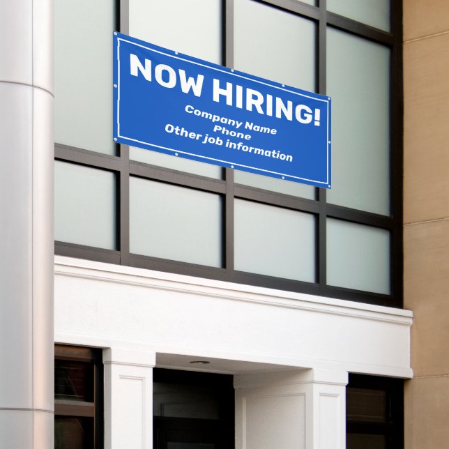 Now Hiring Personalised Banner (Outside Building)