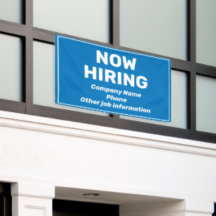 Now Hiring Personalised Blue Banner