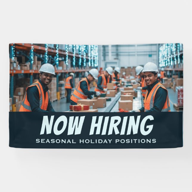 NOW HIRING Seasonal Holiday Positions Banner (Horizontal)