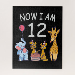 Now I am 12 years old 12th Birthday at the Zoo Jigsaw Puzzle