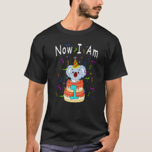 Now I Am 1 1st Birthday Baby Koala Bear Birthday C T-Shirt