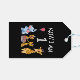 Now I am 1 year old 1st Birthday at the Zoo Gift Tags