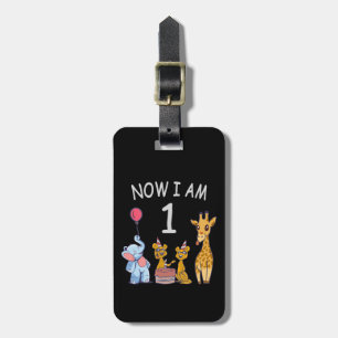Now I am 1 year old 1st Birthday at the Zoo Luggage Tag
