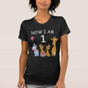 Now I am 1 year old 1st Birthday at the Zoo T-Shirt