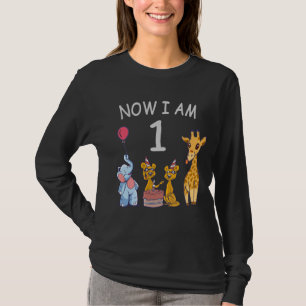 Now I am 1 year old 1st Birthday at the Zoo T-Shirt