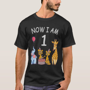 Now I am 1 year old 1st Birthday at the Zoo T-Shirt
