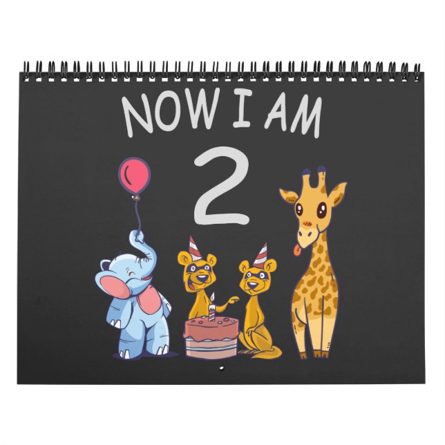 Now I am 2 year old 2nd Birthday at the Zoo Calendar (Cover)