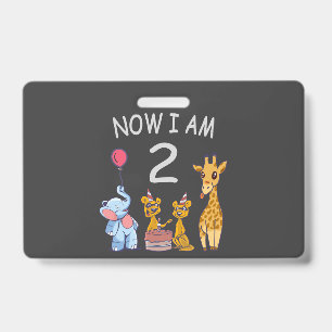 Now I am 2 year old 2nd Birthday at the Zoo ID Badge