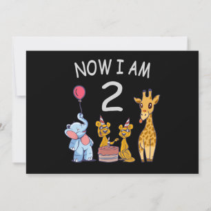 Now I am 2 year old 2nd Birthday at the Zoo Invitation