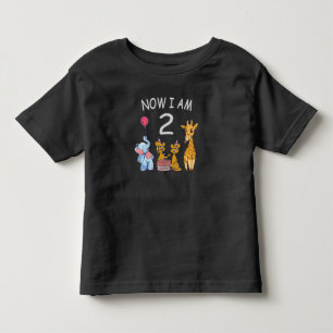 Now I am 2 years old 2nd Birthday at the Zoo Baby  Toddler T-Shirt
