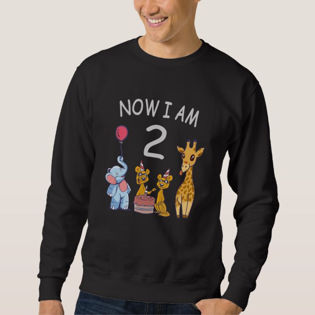 Now I am 2 years old 2nd Birthday at the Zoo Sweatshirt (Front)
