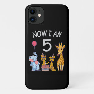 Now I am 5 years old 5th Birthday at the Zoo iPhone 11 Case