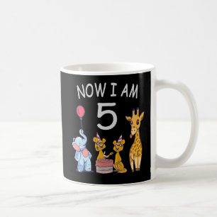 Now I am 5 years old 5th Birthday at the Zoo Coffee Mug