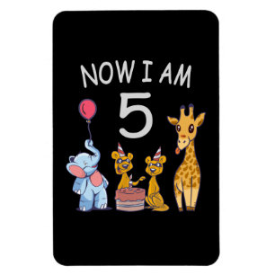 Now I am 5 years old 5th Birthday at the Zoo Magnet